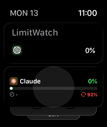 Watch widget stack